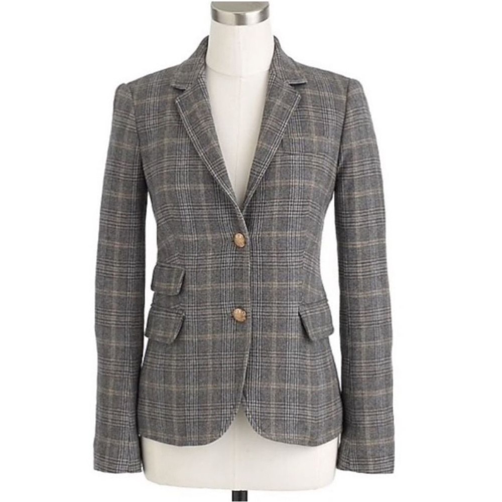 J Crew Schoolboy Blazer in Glen plaid wool 0